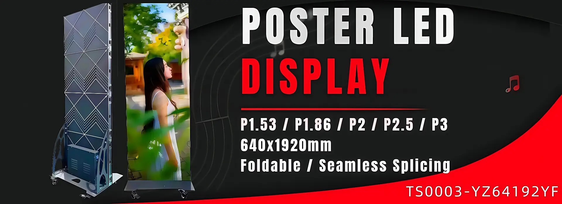 Fold Mirror Poster Led Display Screen Free Stand Moveable Advertising Board