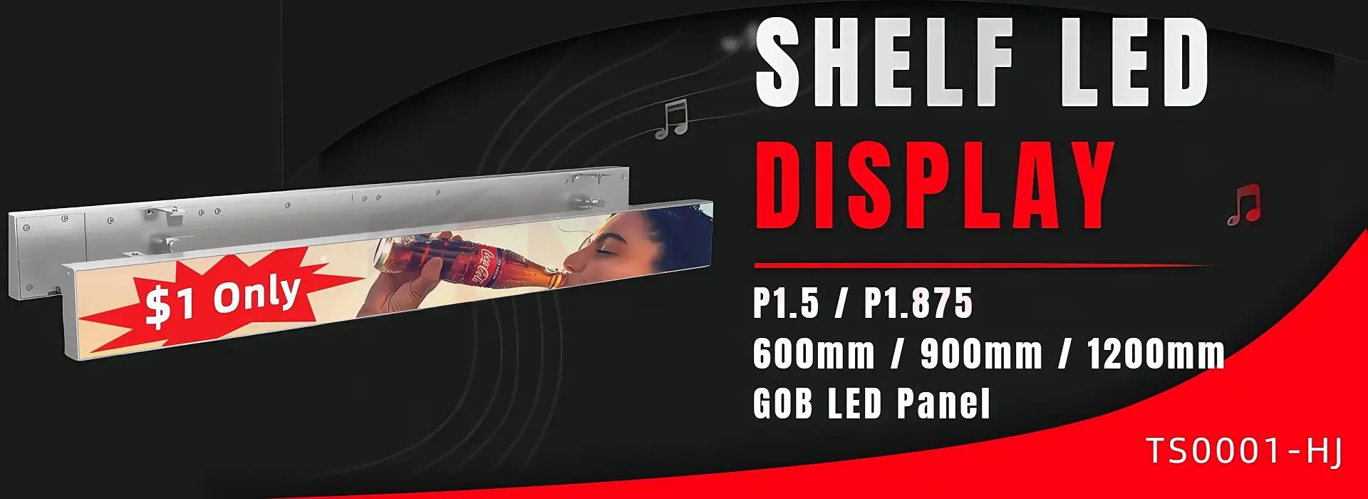 Led Shelf Display Screen Long Bar Small Pitch Clear Advertising