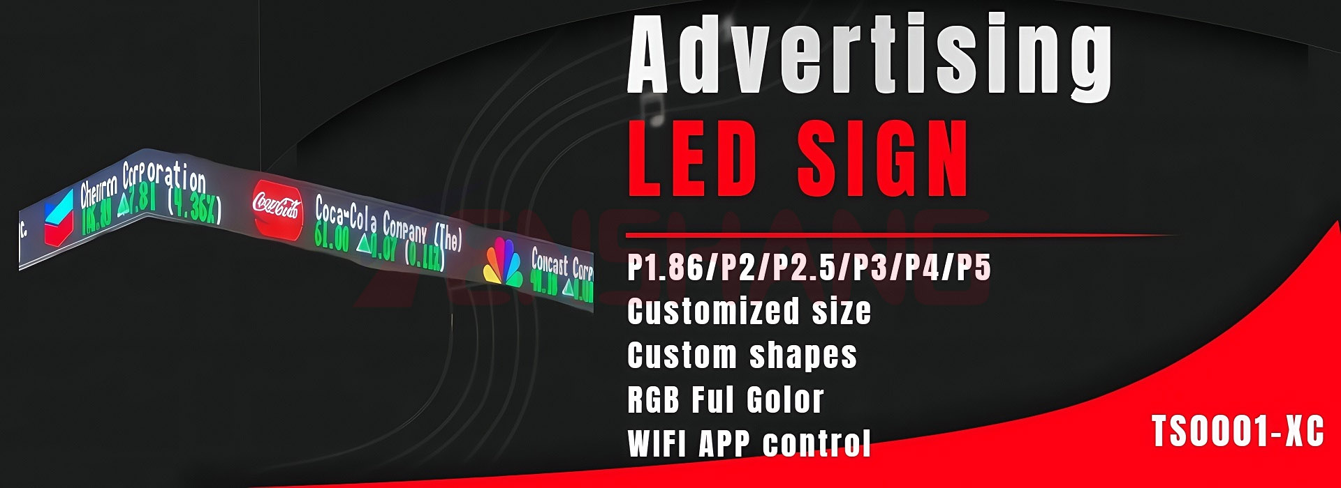 Bar Led Electronic Signs Flexibility Customized Size Text Picture Video