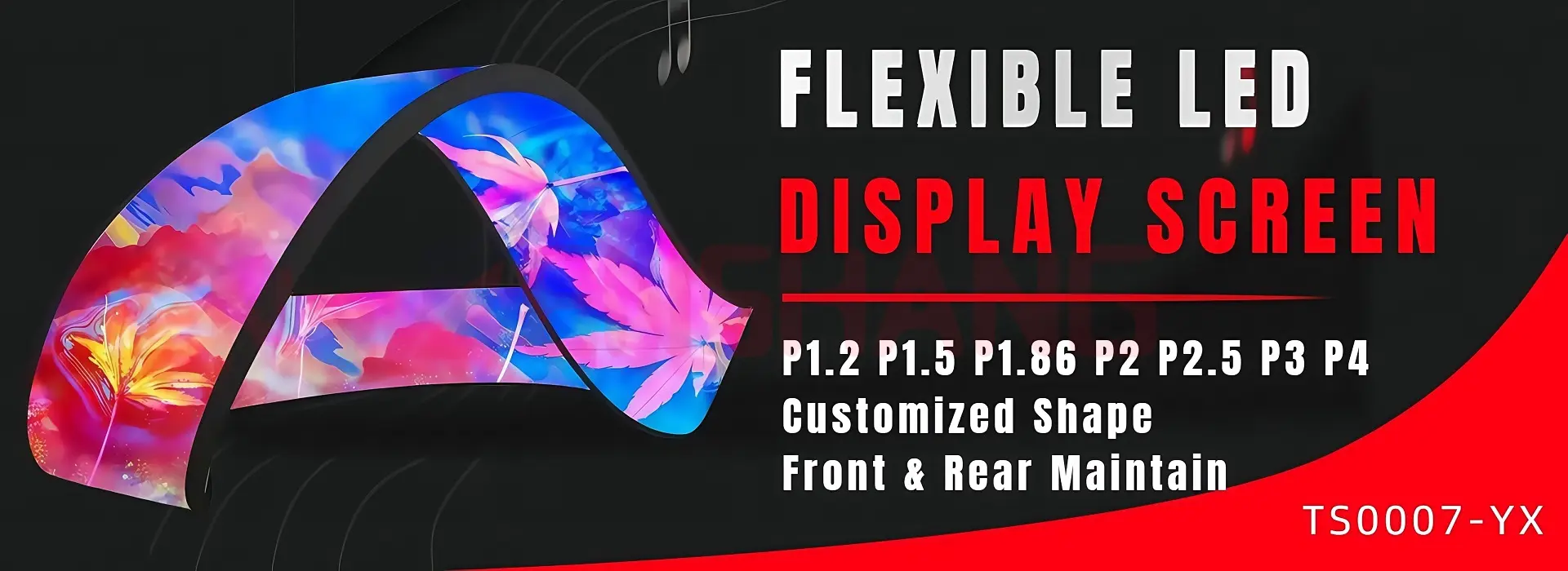 Pantalla Led Flexible Screen Curved Display Creative Arc Wavy Irregular