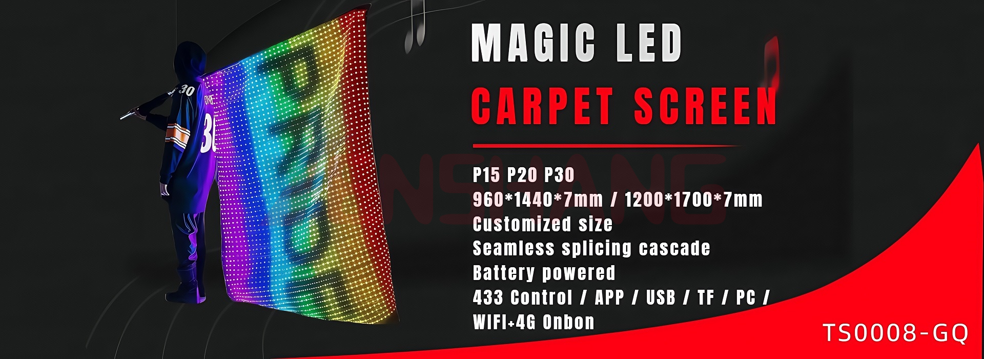 Flag Led Magic Carpet Display Screen Battery Powered