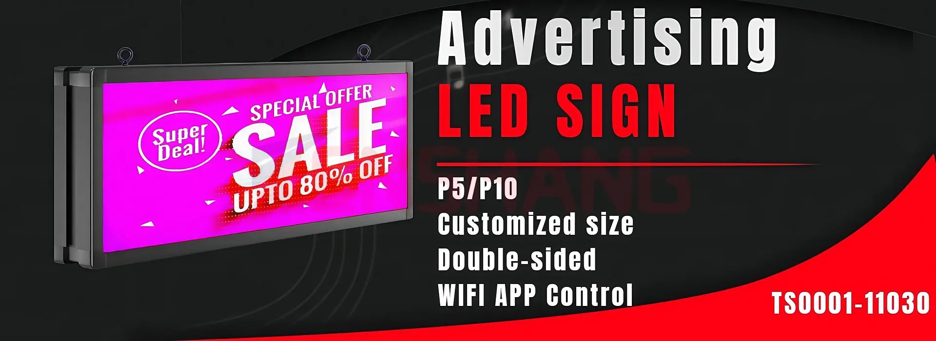 Double-sided Display Scrolling LED Sign Programmable Moving Screen Advertising